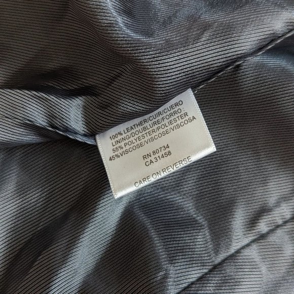 BCBGMAXAZRIA Short sleeve cinch waist real leather jacket - Picture 4 of 7